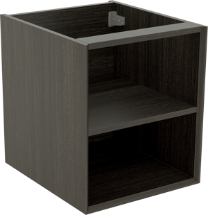 Storke Edge zwevende wastafelonderkast 45 x 52 cm donkere eiken met 2 open nissen