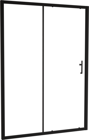 Linie Cadiz porte coulissante 140 cm x 190 cm verre transparent profil noir mat