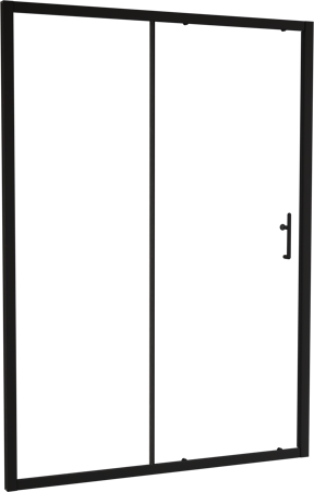 Linie Cadiz porte coulissante 140 cm x 190 cm verre transparent profil noir mat