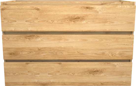 Balmani Lucida stehender Waschbeckenunterschrank: 120 x 55 cm, Eiche rustikal, 3 Schubladen