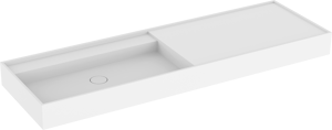 Balmani Cubo asymmetrisch linkse wastafel matte Solid Surface 160 x 49 cm