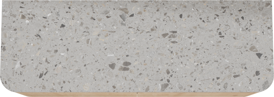 Balmani Moon zwevend badkamermeubel 160 x 55 cm natuur eik met Moon enkel of dubbel tablet in terrazzo greige terrazzo