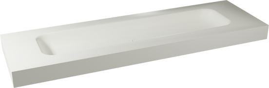 Balmani Arcato plan simple pour 2 trous de robinet mat Solid Surface 180 x 55 cm, bonde non incluse