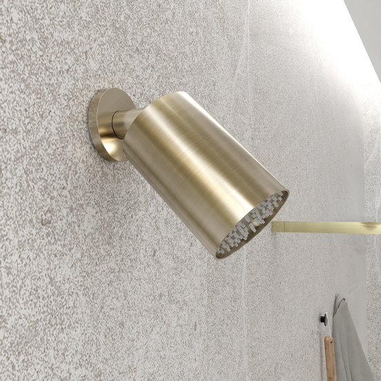 Blaufoss Luxor 90 Hoofddouche rond 14 x 9 cm met wand douchearm brushed champagne gold
