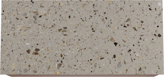 Balmani Mitra zwevend badkamermeubel 120 x 55 cm notelaar met Stretto enkel of dubbel tablet in terrazzo greige terrazzo