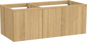 Balmani Idra zwevende wastafelonderkast 120 x 55 cm asymmetrisch rechts fineer naturel eiken 4 lades