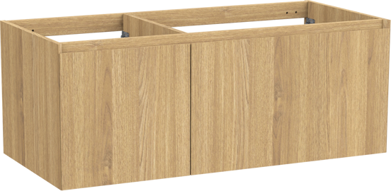 Balmani Idra zwevende wastafelonderkast 120 x 55 cm asymmetrisch rechts fineer naturel eiken 4 lades
