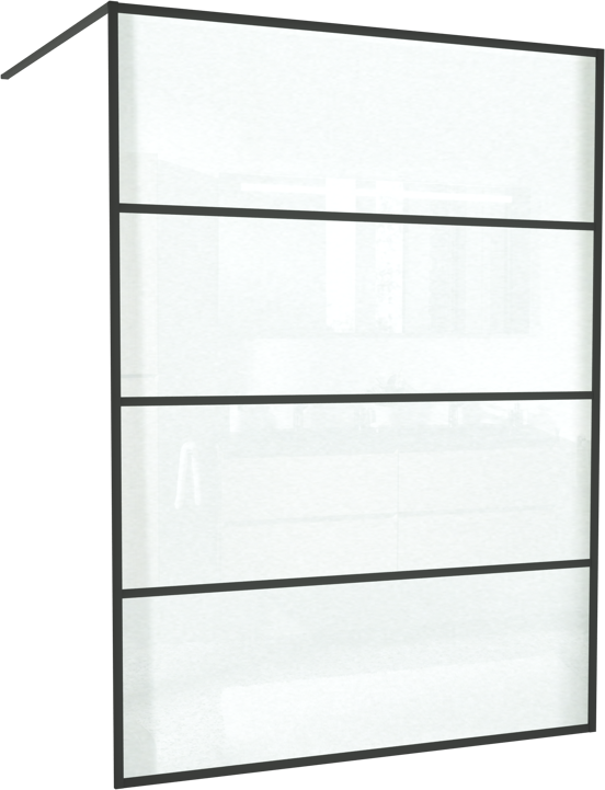 Balmani Framed douche à l'italienne 160 x 210 cm verre lined profil noir mat