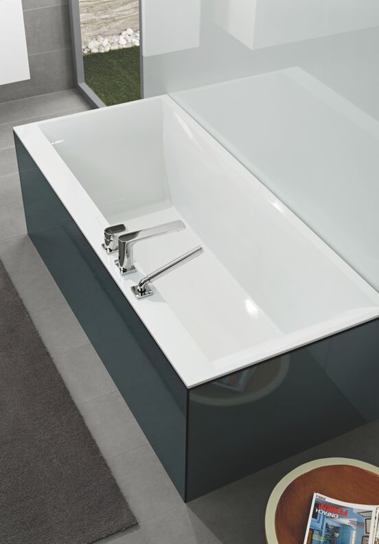 Villeroy & Boch Squaro Edge 12 tweepersoons inbouwbad 170 x 75 cm quaryl glanzend wit
