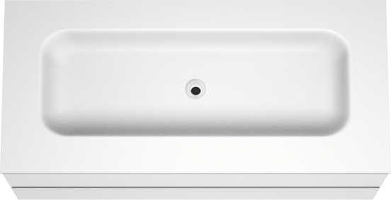 Balmani Mitra meuble salle de bains suspendu 120 x 55 cm blanc mat avec Tablo Arcato lavabo simple pour 2 trous de robinet en solid surface blanc mat