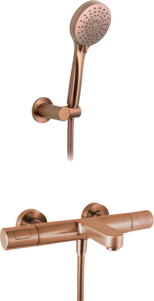 Blaufoss Apollo  robinet baignoire robinet thermostatique montage mural extérieur Brushed Rosegold