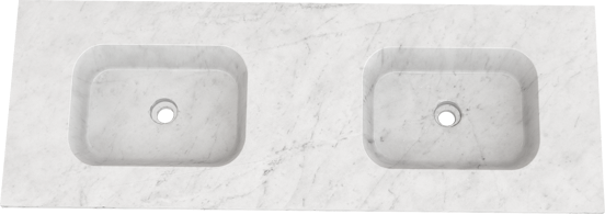 Balmani Tablo Arcato dubbele wastafel Carrara marmer 150 x 55 cm
