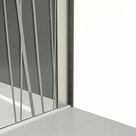 Balmani Modular inloopdouche 140 x 200 cm mikado glas geborsteld inox profiel