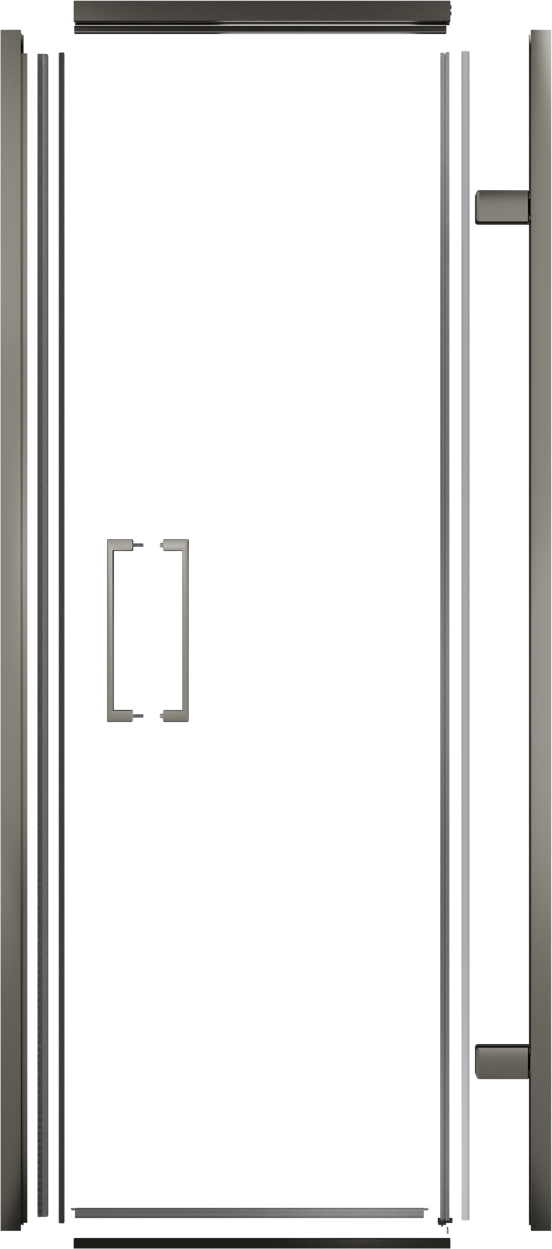 Balmani Senses Design 90 cm rechts douchecabine met draaideur profielenset brushed gunmetal