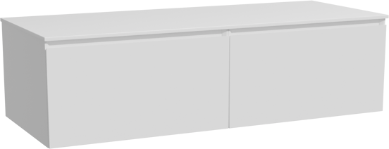 Storke Edge meuble salle de bains suspendu 130 x 52 cm blanc brillant avec Tavola tablette simple ou double en solid surface blanc mat
