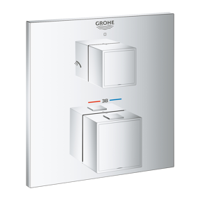 Grohe Grohtherm thermostat de douche encastré 2 fonctions chrome brillant