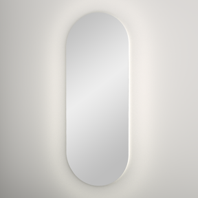 Balmani Giro Oval ovaal badkamerspiegel 42 x 110 cm met spiegelverlichting en anti-damp