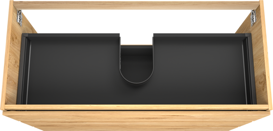 Balmani Lucida stehender Waschbeckenunterschrank: 120 x 55 cm, Eiche rustikal, 3 Schubladen