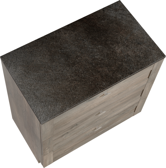 Linie Classo meuble salle de bains à poser 80 x 46 cm chêne gris avec Lado tablette simple en mélaminé ardoise gris