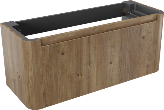 Storke Soft zwevende wastafelonderkast 120 x 46 cm Ruwe eiken 2 lades
