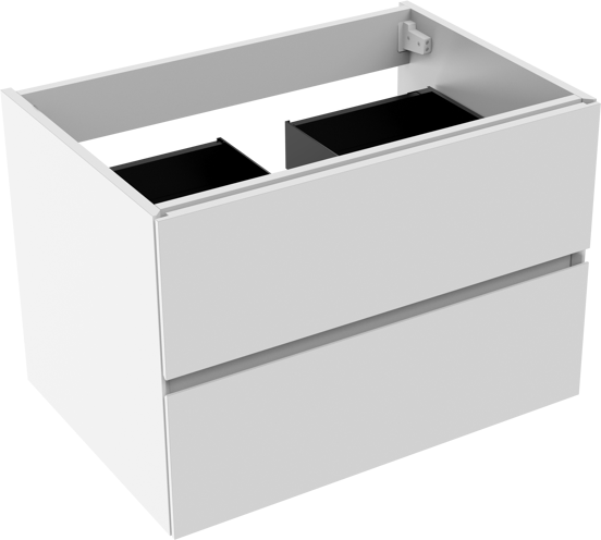 Storke Edge zwevende wastafelonderkast 75 x 52 cm hoogglans wit 2 lades