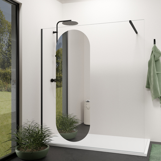 Balmani Modular douchewand Reflex spiegelglas ovaal 176 x 200 cm