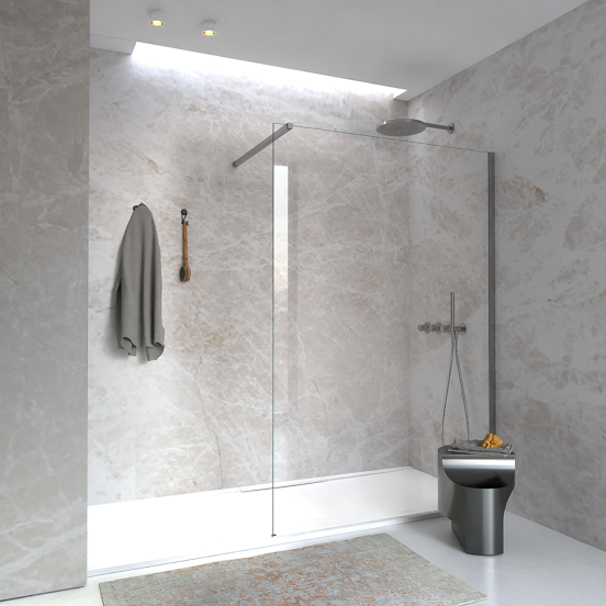 Blaufoss Nola 300 Tête de douche rond 30 cm avec support mural brushed CoolMetal