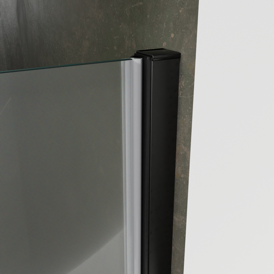 Luca Varess Kuresa douche draaideur 85 x 200 cm helder glas mat zwart profiel