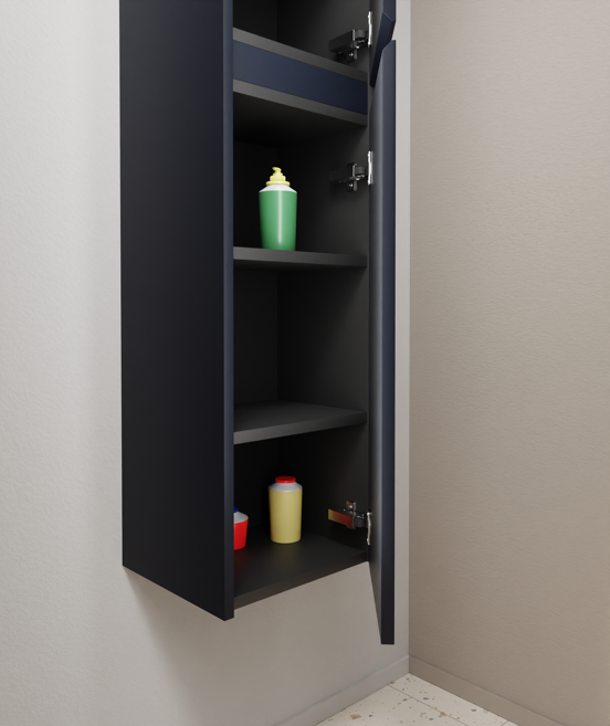Storke Seda Badhochschrank: Hängend, Nachtblau, 40 x 35 x 170 cm