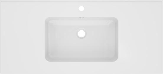 Linie Vano Einzelwaschtisch, Marmorkomposit glänzend, 100 x 46 cm