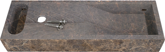 Balmani Mood Handwaschbecken: Dark Emperador Marmor, 65 x 20 cm