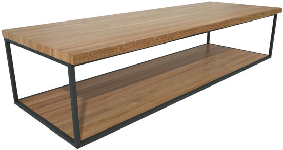 Balmani Life Edge Einzel- oder Doppelwaschtischplatte, Teak massiv, Rahmen schwarz, 150 x 50 cm