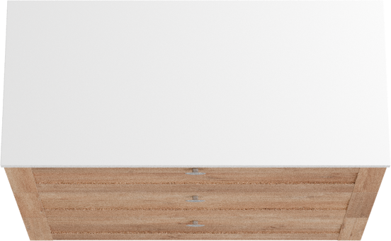 Linie Classo meuble salle de bains à poser 100 x 46 cm chêne naturel avec Lado tablette simple ou double en marbre composite blanc mat
