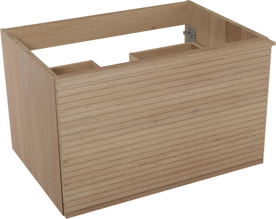 Balmani Forma zwevende wastafelonderkast 75 x 55 cm naturel eiken 2 lades horiz. sym. groef