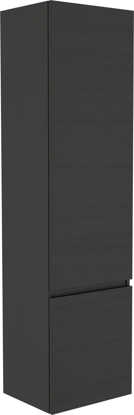 Balmani Lucida Badhochschrank: Hängend, links, Eiche Schwarz, 45 x 35 x 169 cm