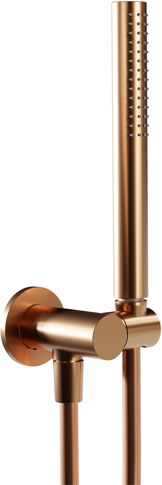 Blaufoss Round handdouche met doucheslang en aansluiting 1 straalfunctie Brushed Rosegold