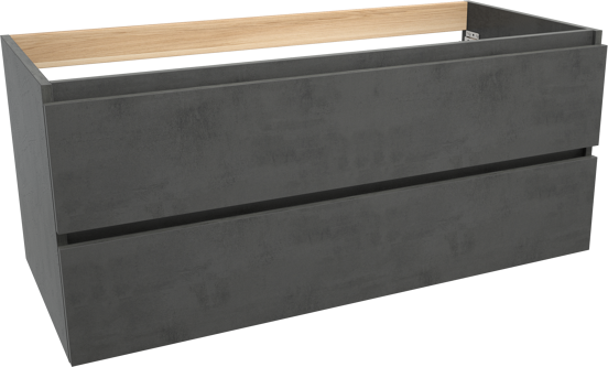 Balmani Lucida zwevende wastafelonderkast 120 x 55 cm beton donkergrijs 2 lades