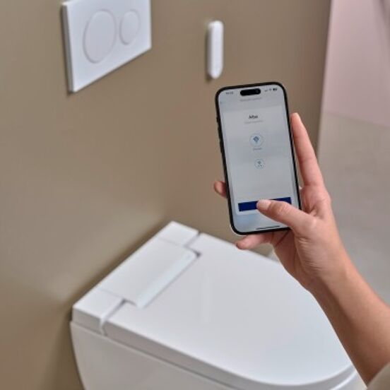 Geberit Aquaclean Alba douche toilet glanzend wit randloos