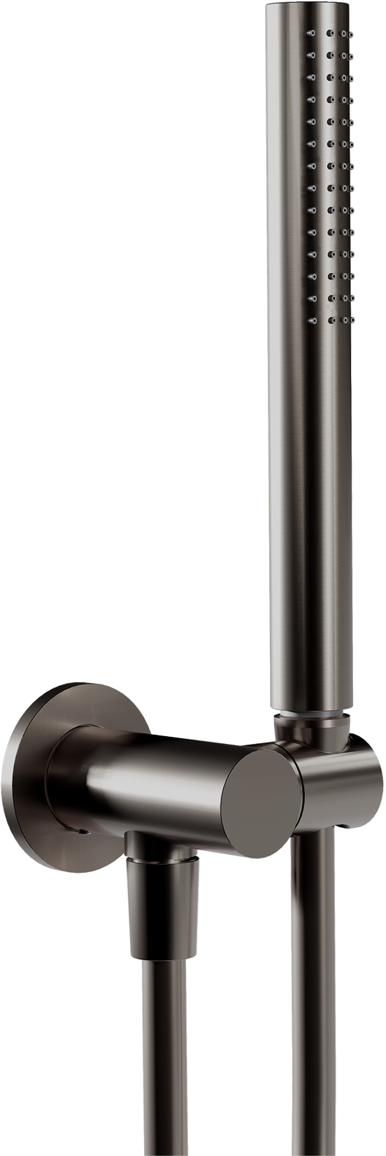 Blaufoss Round set douchette avec coude raccordement 1 fonction de jet Brushed GunMetal