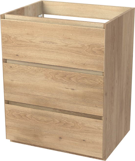 Balmani Mitra staande wastafelonderkast 67,5 x 55 cm naturel eiken 3 lades
