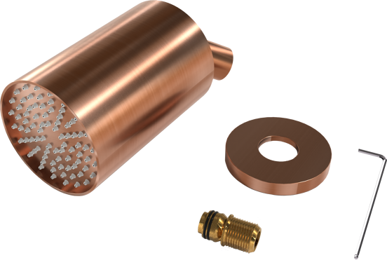 Blaufoss Luxor 90 Tête de douche rond 14 x 9 cm avec support mural Brushed Rosegold