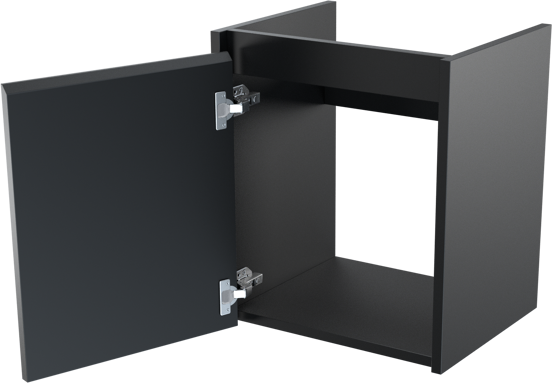 Storke Seda meuble sous-vasque suspendu 45 x 35 cm noir mat porte