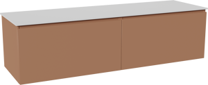 Balmani Sfera hängendes Möbelstück Set: 180 x 55 cm, Cotto, mit Stretto Einzel- oder Doppel Waschtischplatte, Solid Surface Weiß matt