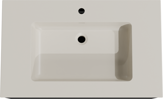 Storke Edge zwevend badkamermeubel 85 x 52 cm mat zwart met Diva enkele wastafel in top solid zijdegrijs