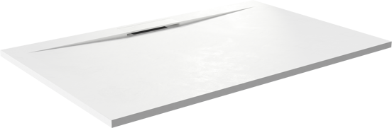 Balmani Dolce Duschwanne: 140 x 90 cm, Solid Surface, Weiß matt
