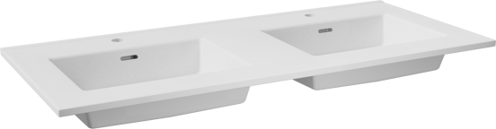 Storke Kera dubbele wastafel mat witte porselein 120 x 52 cm, exclusief crepine
