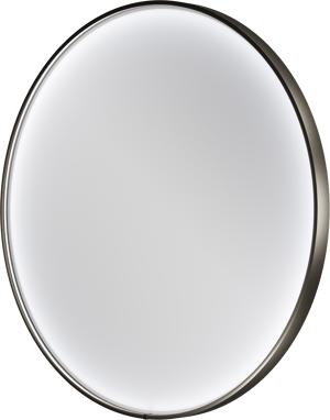 Balmani Secret rond badkamerspiegel Brushed Gunmetal Ø 90 cm met spiegelverlichting en anti-damp