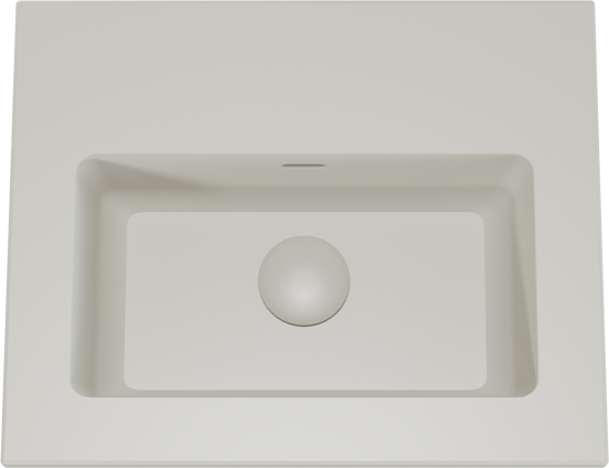 Storke Diva enkele wastafel mat zijdegrijze top solid 45 x 35 cm