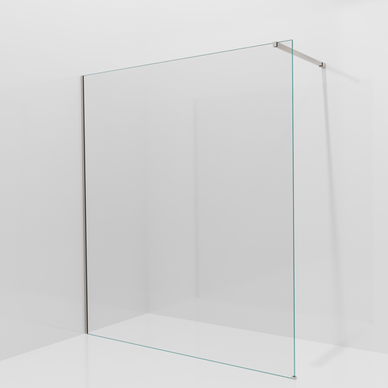 Balmani Modular Walk-In Dusche: 180 x 200 cm, Klarglas, inklusive Coating, Profil Brushed CoolMetal