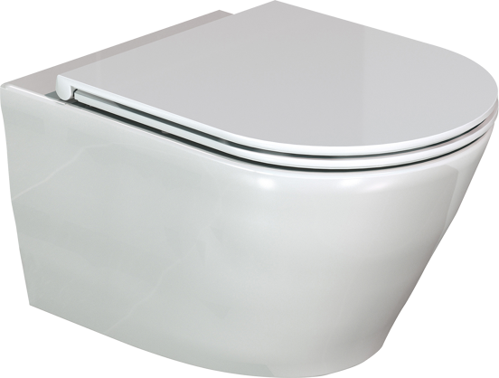 Luca Varess Calibro hangtoilet glanzend wit randloos met finolisso wc-bril